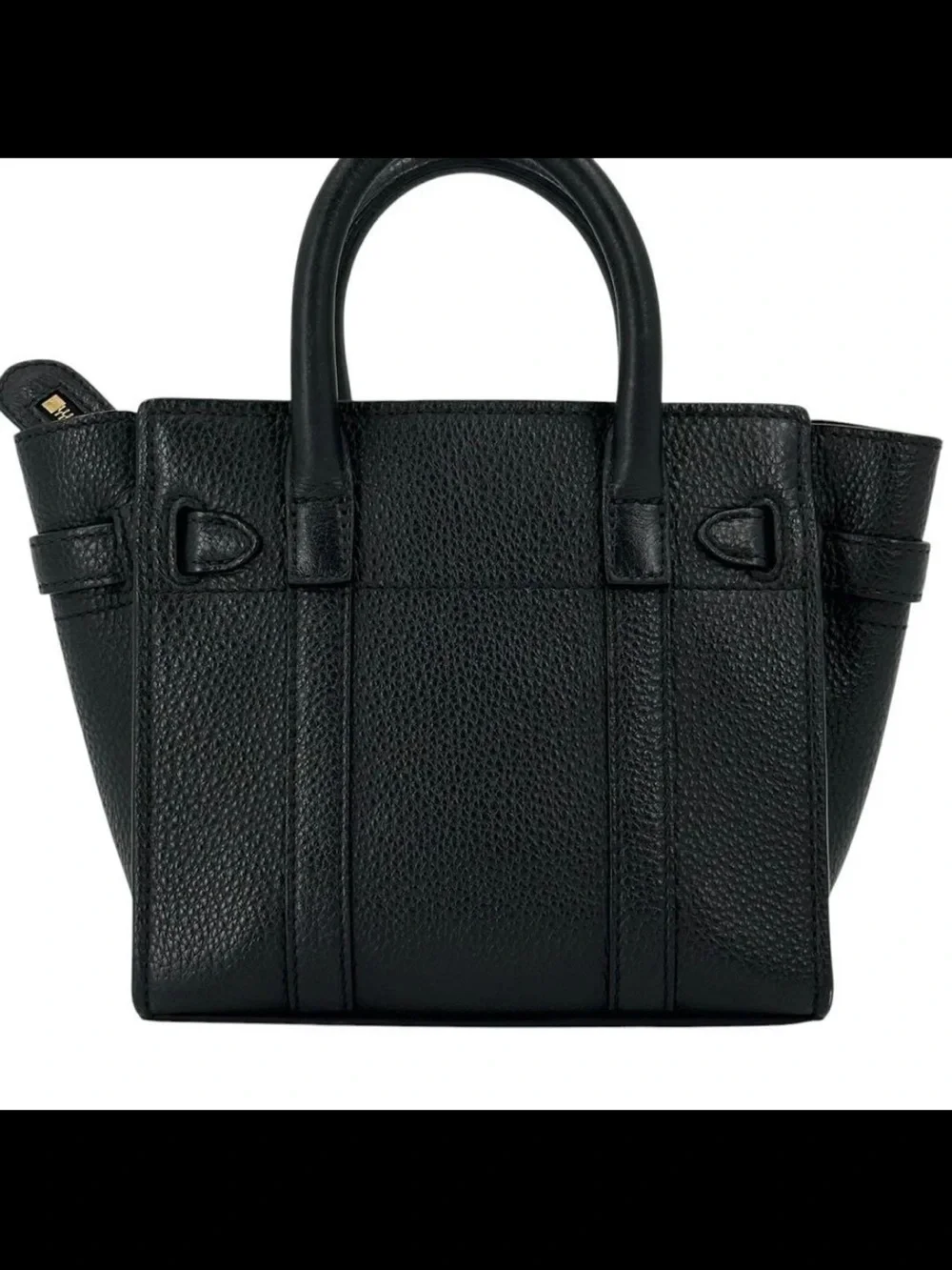 Mulberry Black Pebbled Leather Satchel with Gold Hardware